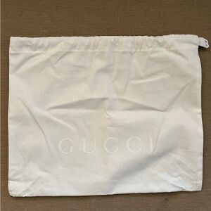 Gucci White Drawstring Logo Dust Bag